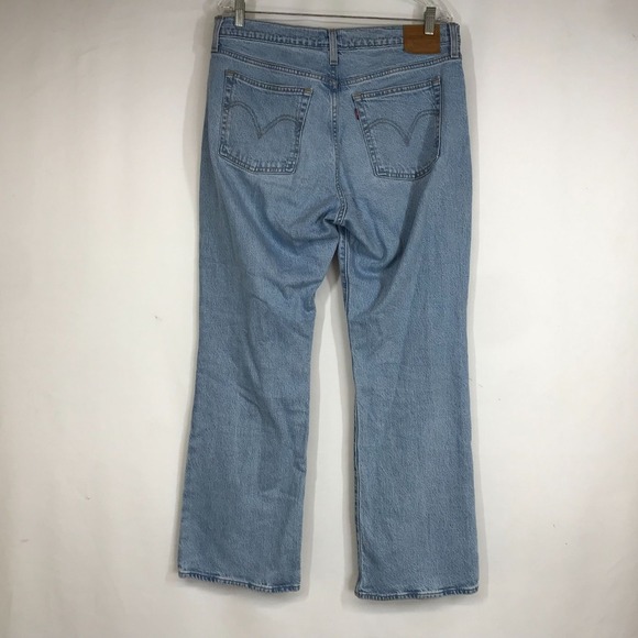 LEVI'S- WOMEN'S 32 - BLUE BUTTON FLY WEDGIE BOOTCUT DENIM JEANS - Picture 4 of 12